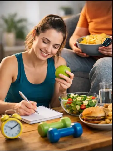 Persona cometiendo errores comunes que afectan sus hábitos saludables sin darse cuenta