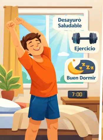 Persona realizando hábitos diarios saludables que mejoran la energía y el bienestar